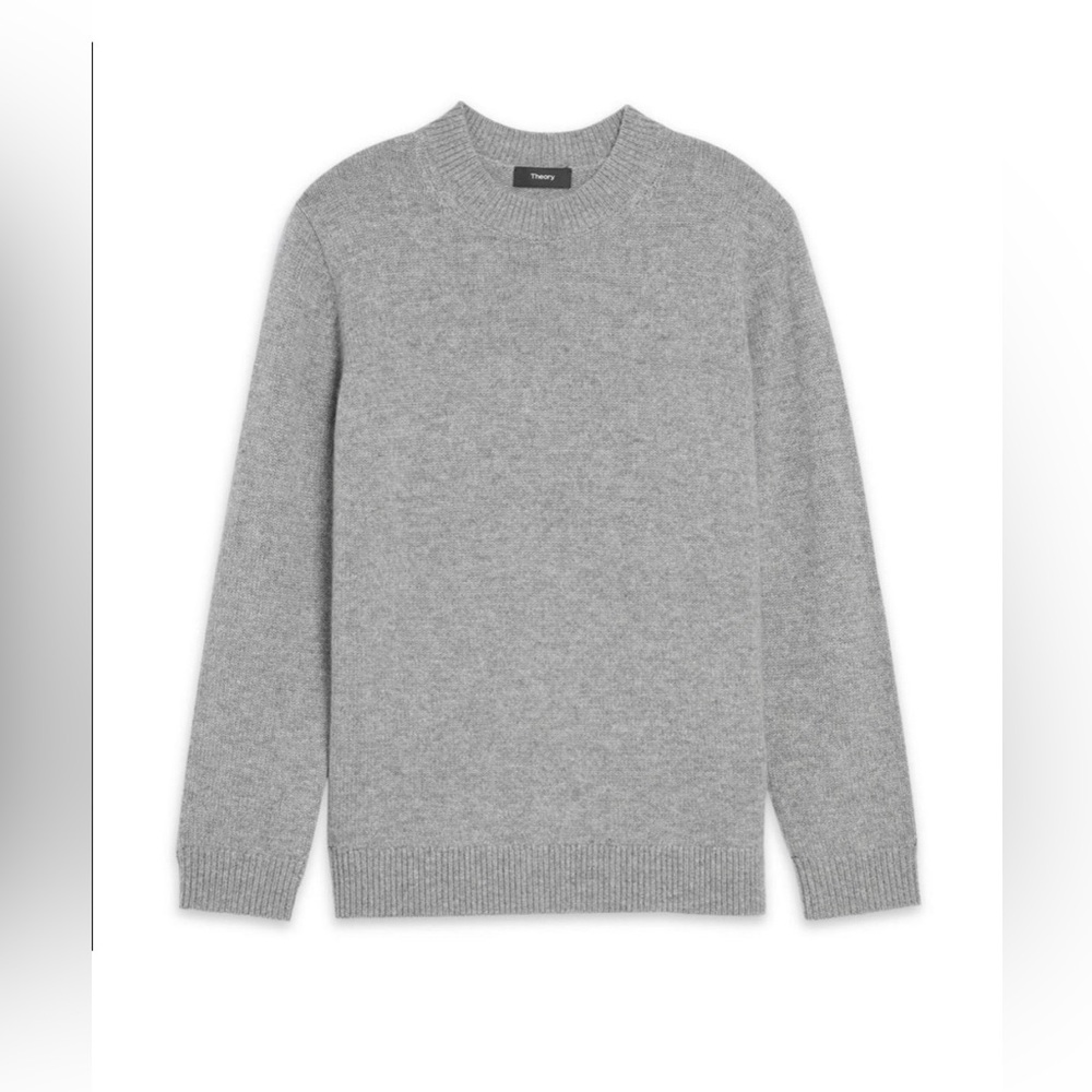 NEW Theory 100% Cashmere Crew Neck Sweater in Gray, size M